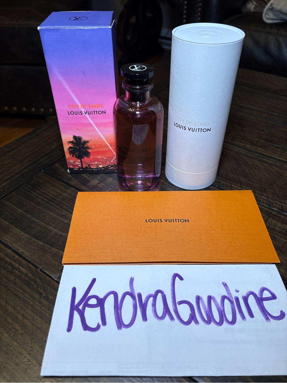 Louis Vuitton City of Stars Purple Gradient Bottle with Orange Card